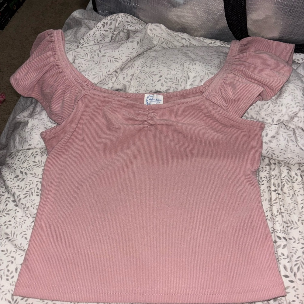 Blue Rain Mauve Ruffle Sleeve Blouse